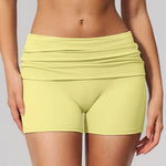 Summer Fold Over Waist Fitness Shorts Women Workout Shorts Yoga Shorts Lift Butt Fitness Shorts Women Running Push Up Gym Shorts