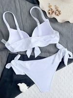 Sexy Knotted Underwired Bra Cup Bikini Women Swimsuit Female Swimwear Two-pieces Bikini Set Push Up Bikinis Bathing Suit Swim