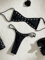 XS - L Metal Rings Mini Micro Thong Bikini Women Swimwear Female Swimsuit Two-pieces Bikini Set Bather Bathing Suit Swim Lady