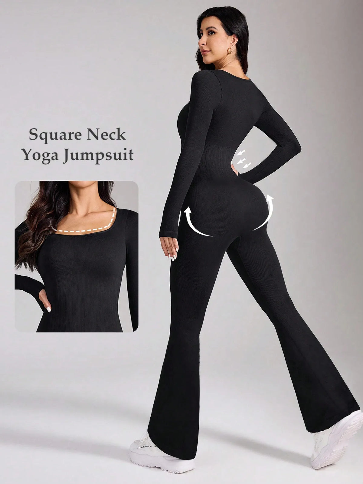 Casual Flared Pants for Women, High Waisted, Hip Lifted, Wide Leg Pants, Micro Flared Sports Yoga Jumpsuit