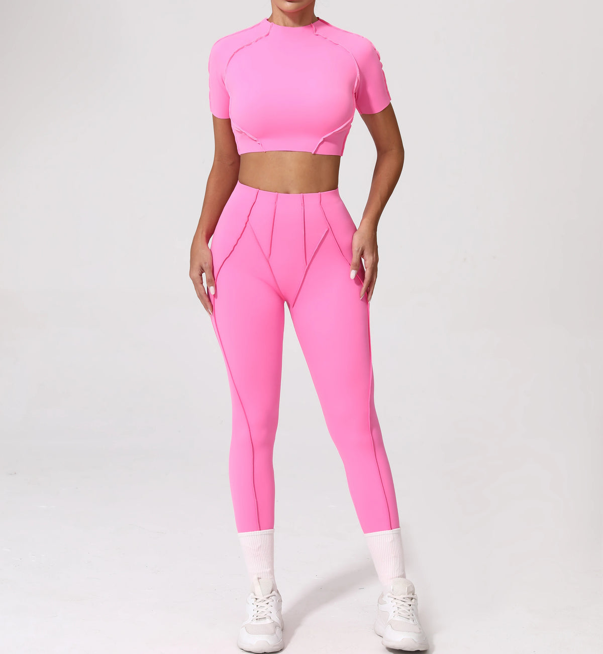 2PCS Yoga Suit Sports Set Women Quick-Drying Gym Set Women Tracksuit Running Workout Long Sleeve Sports Shirt Yoga Clothing