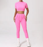 2PCS Yoga Suit Sports Set Women Quick-Drying Gym Set Women Tracksuit Running Workout Long Sleeve Sports Shirt Yoga Clothing