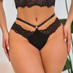 Sexy Double-strap Lace Thong Panties T-Back Women Underwear Low Rise Elegant G-String Breathable Lady Briefs Elegant Lingerie