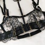 Toucheart 5 Piece Sexy Embroidery Underwear Set for Women Mesh Patchwork See-through Halter Underwear Garters Sexy Lingerie Set
