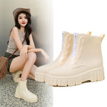 Women Thick Soled Rain Boots Non-Slip Fashion Outdoor Wear-resistant Rubber Waterproof Shoes Women Jelly Soft Soled Rain Boots