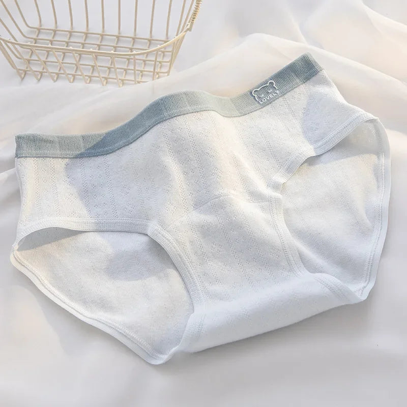 1 Pcs Hollow Out Cotton Women's Underwear Low Waist Breathable Semaless Panties Student Daily Comfort Briefs Lingerie M-XL