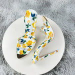 Sexy and fashionable printed slippers Shoes For Women's Sandals Summer Sexy Slippers Pointe Toe Thin Heels Stiletto Sandals12cm