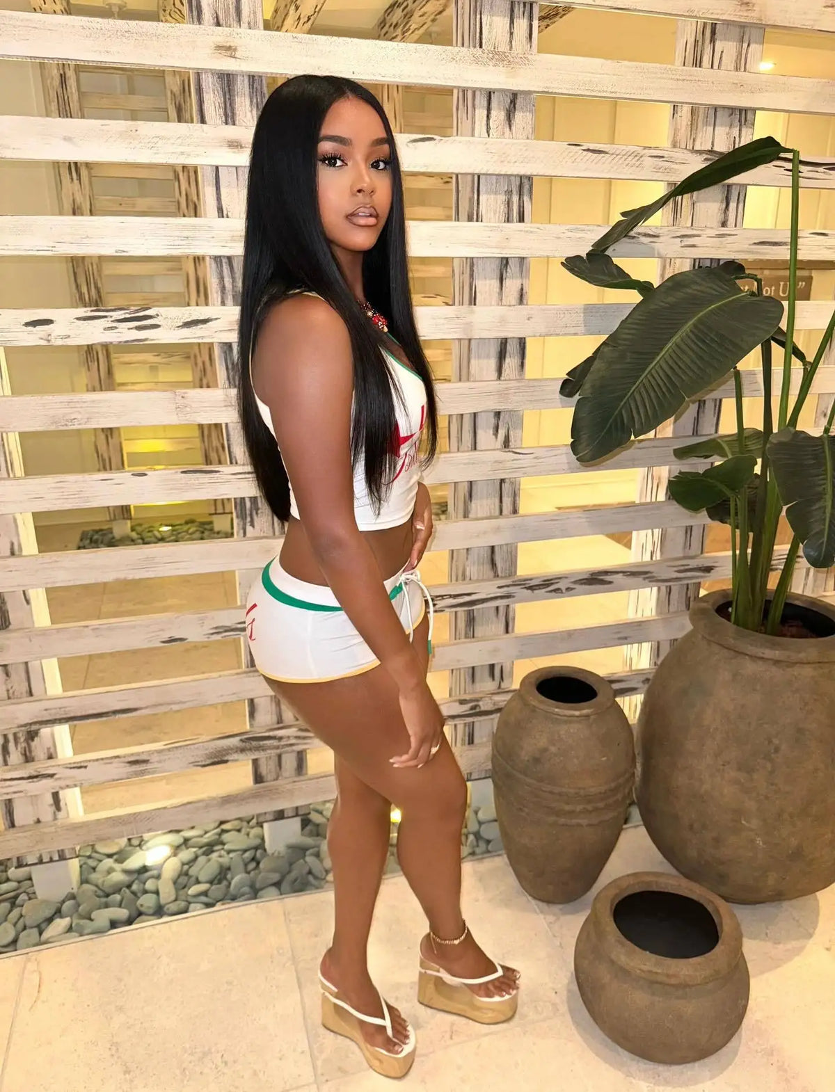 Summer new European and American sports fashion slim hot girl letter printed vest top shorts suit