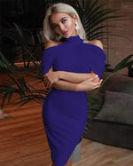 2024 New Solid Color Slim Midi Dresses Women Halter Neck Off Shoulder Package Hip Bodycon Elegant Temperament Ladies Party Dress