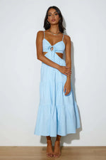 Spaghetti Strap Vacation Long Dress For Women Summer 2025 Fashion Elegant Sleeveless Backless Hollow Out Vestidos Party Dresses