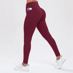 Women Butt Lifting Fitness Leggings With Pockets Tummy Control Sports Pant High Waist Fitness Tights Gym Clothing Sportswer