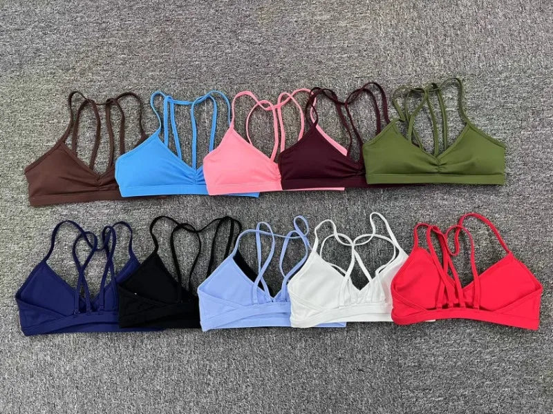 Women's Detachable Strap Yoga Bra Top Seamless Racerback Sweat-Wicking High Support for Yoga Running & Low Impact Workouts