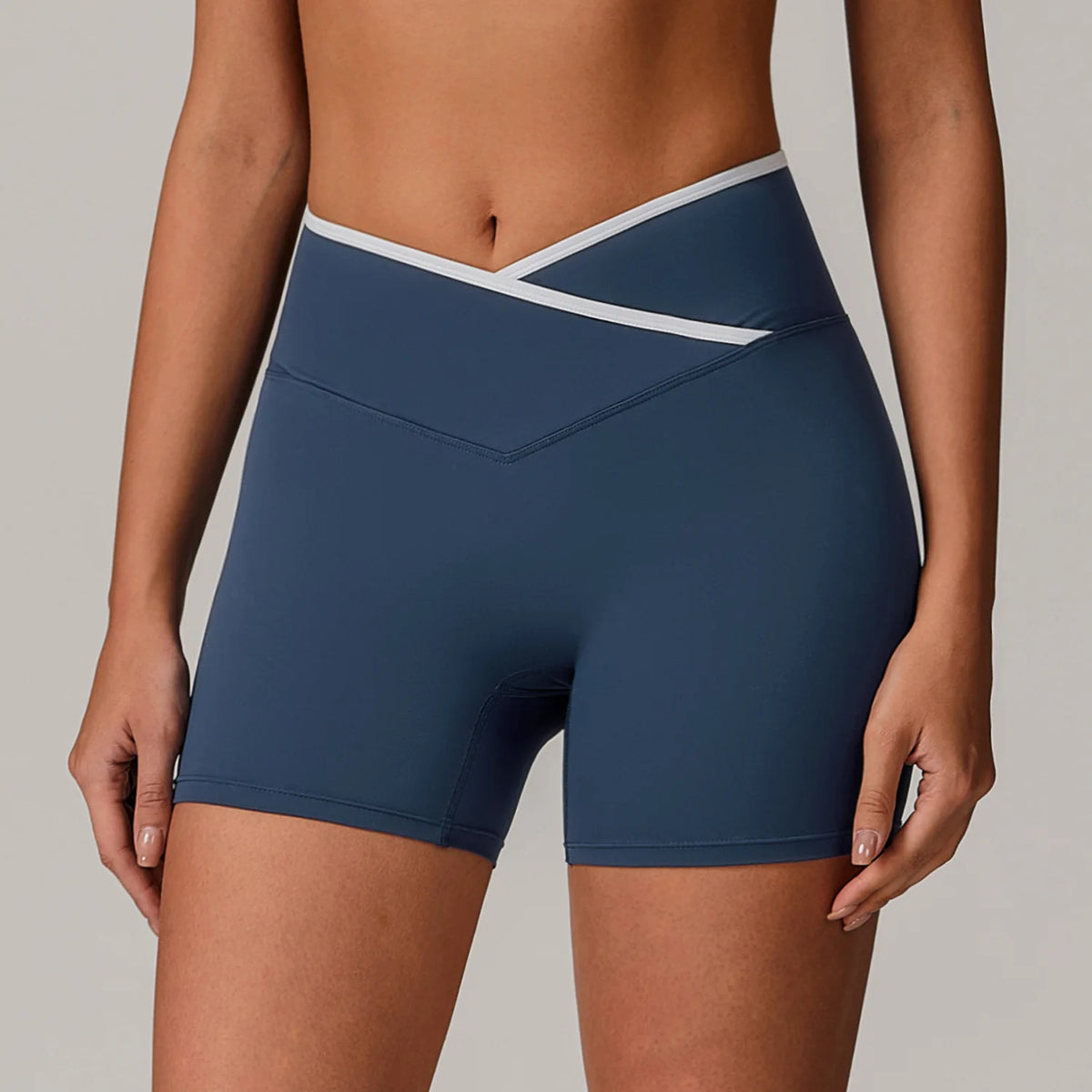 Women Gym Shorts Fitness Sports Biker Shorts V Waist Band Yoga Shorts Workout Tights Scrunch Butt Seamless Leggings Woman Pants