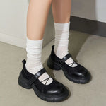 2025 Chic Black Sneaker Mary Janes Shoes Women Cute Chunky Heels With Platform Comfy Walking Daily Wear Shoes