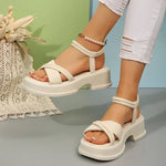 2026 New Women's Shoes Fashion Thick Sole Comfort Thin Strap Soft Sole Beach Sandalsfor Women