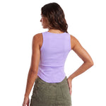 Summer Women's Solid Ribbed Tank Tops Stylish Sleeveless U Neck Camisole with Metal Buckle Straps Gothic Punk Vest