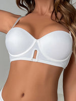 Smooth push-up soft underwire bra 1/2 cup side pull-in bra with rounded single bra