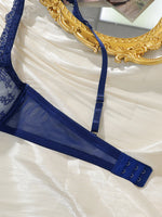Women's Sexy Ultra-Thin Lace Bra No Steel Ring Gathered Adjustable Straps Easy Wash And Dry Floral Design Fun Bra MR3006