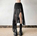 Sexy Irregular Y2K Skirts Women Vintage American High Waist Slim Slit Long Skirt Casual Lady Streetwear Retro Summer Skirts XGM8