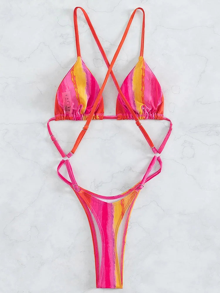 Extreme Mini One Piece Swimsuit Women G String Shiny Swimwear Female Micro Thong Monokini Bather Backless Bathing Suit Swim wear