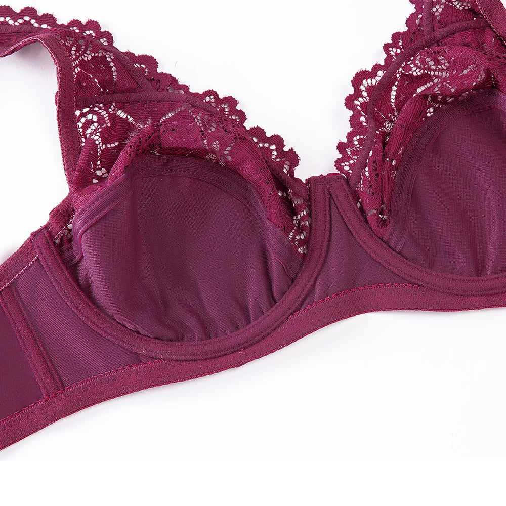 Fashion Bras For Womens Lingerie Lace Bra Underwire Plus Size Brassiere Sexy Underwear BH TopB C D DD E F Cup