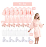6-15 Set Muti Colors Spa Party Robe for Girls Kids Birthday Party Supplies Favors Spa Day Robes Gowns Sleepover Pyjama Party