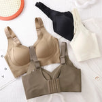 3Pcs/Set Women Seamless V-Neck Bra Plus Size Support Ribbed Bras Sexy Lingerie Detachable Bust Pads Comfort Intimates M-4XL