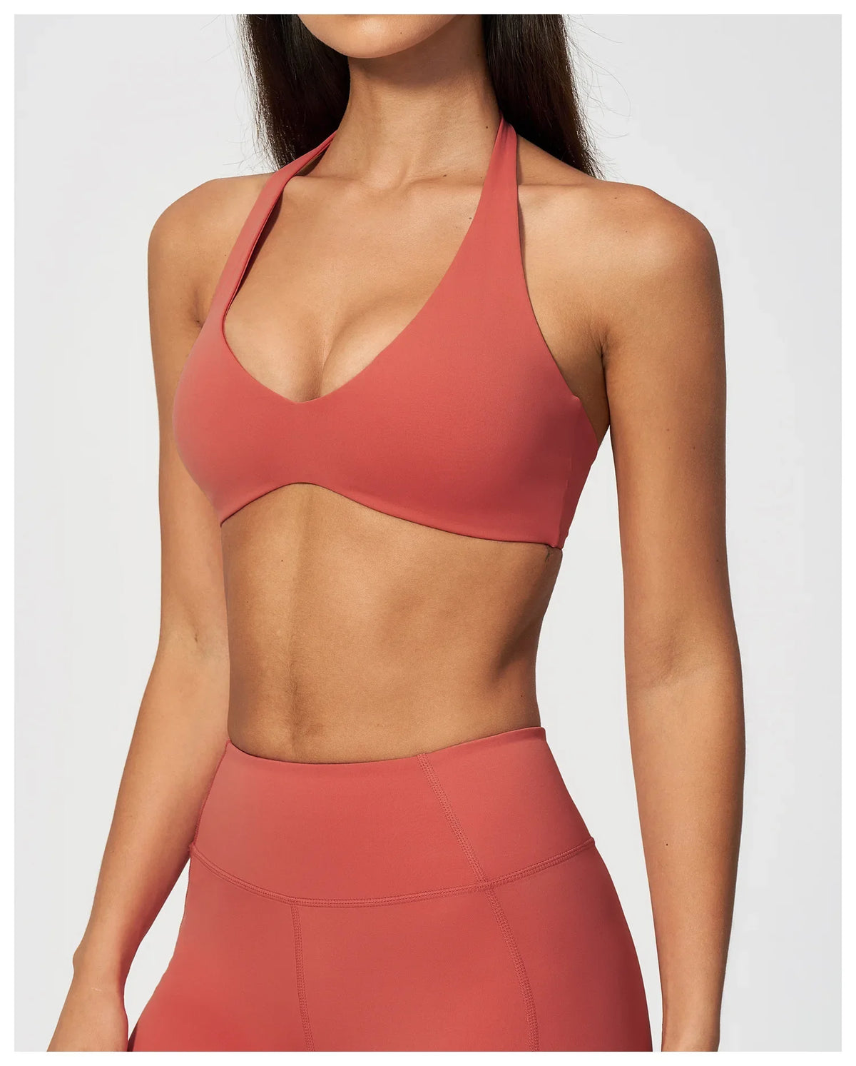 Halter V Neck Yoga Bra Sexy Backless Shockproof Gym Sports Tank Top Quick Dry Workout Fitness Outdoor Gym Running Bra