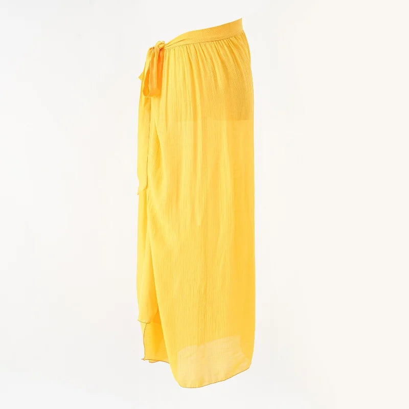 Women Bathing Suit Wrap Summer Ruffle Long Sarong Cover Ups Swimsuit Beach Skirt Bikini Cover Up Swimwear Beach Wrap Skirt