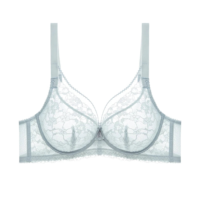 Top Up Minimizer Bra Thin Anti Sagging Unconstrained Gathered Lace Sexy Plus Size Bra SWD9042