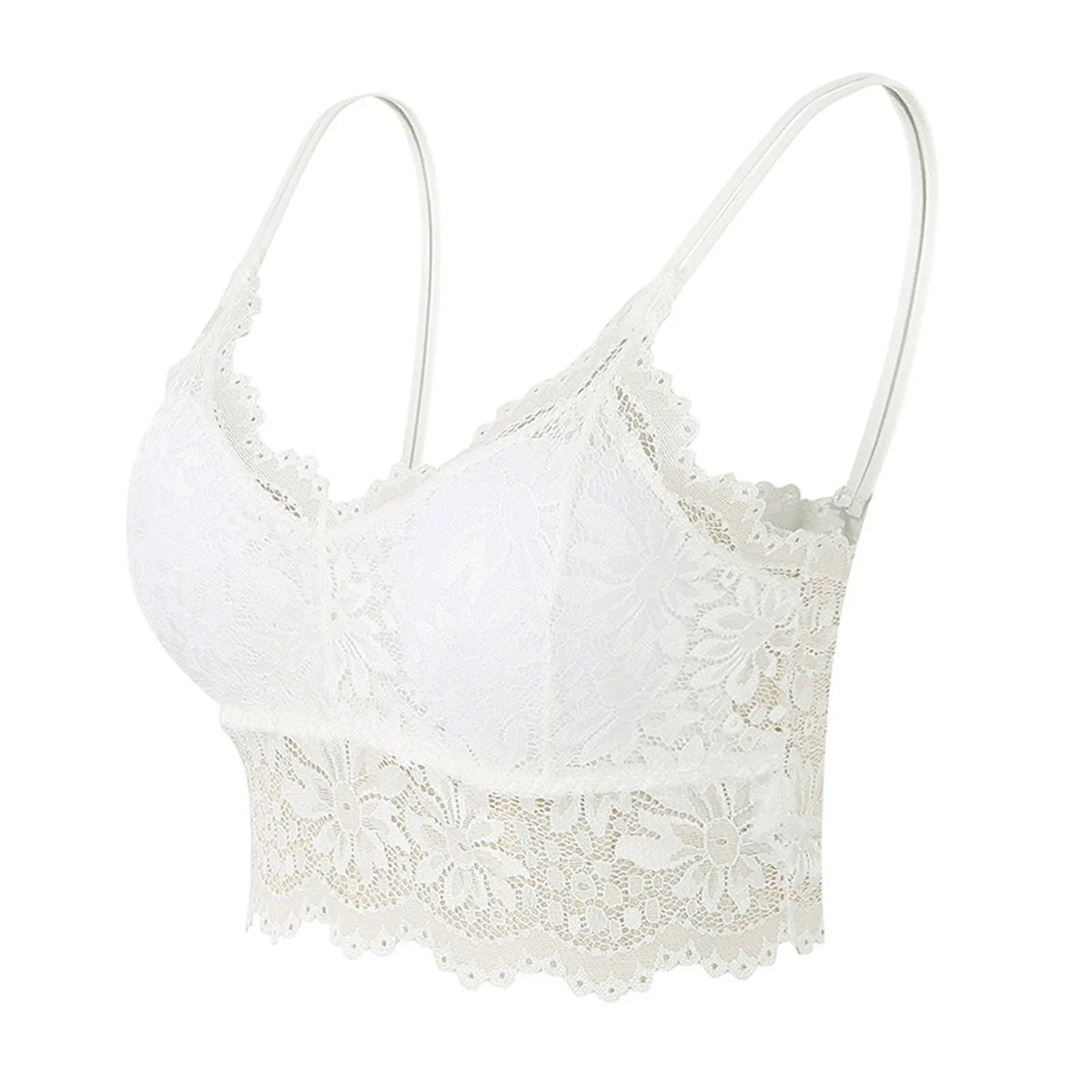 Women's Lace Bra Top Comfortable Bralette Solid Color Sexy Underwear Vest Female Hollow Out Wireless Lingerie Seamless Brassiere