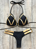 2024 Gold Stamping Women Bikini Set Sexy Padded Women Swimsuit Push Up Bikini Swimwear Summer Beachwear Brazil Bathing Suit