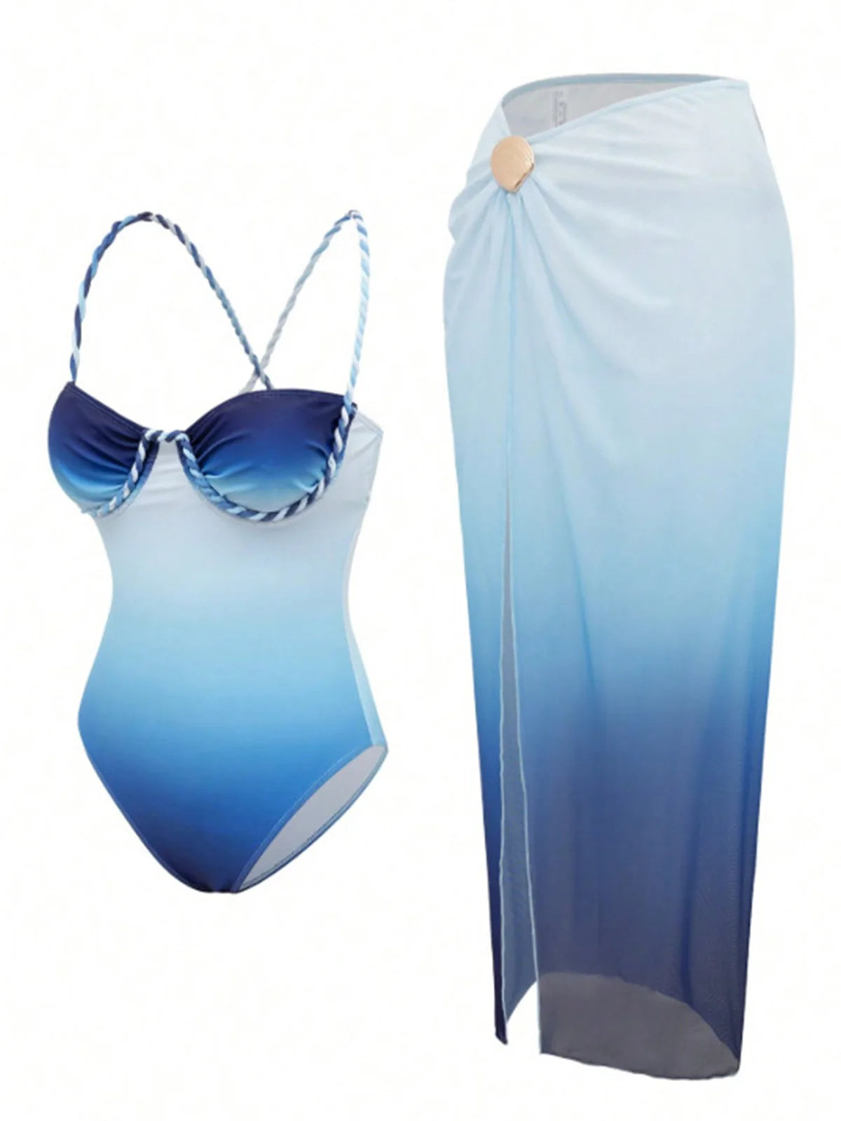 S - XL New With Skirt Underwired Cross Back Women Swimwear One Piece Swimsuit Female High Leg Cut Bather Bathing Suit Swim V7859