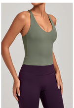 Women Sports Yoga Vest With Cross Shoulder Straps Quick Drying Sexy Yoga Bra Gym Breathablefitness Push Up Training Sports Vest