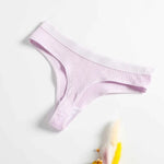 1PC Cotton Panties Sexy Low Waist Thongs Women G-string Female Underpants Solid Color Comfortable Girls Lingerie M-XXL