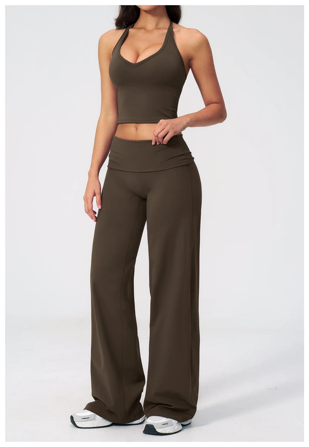 Wide-leg Pants Women Bell-bottoms High Waist Yoga Pants Workout Gym Leggings Naked Feel Pilates Running Cycling Sports Trousers