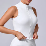 No Padded Sports Top Women Gym Vest 2025 Zipper Fitness T-shirts Woman Compressed Shirt Yoga Clothing Sportswear
