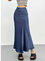 2026 Summer New High Waist Wrap Hip Slim Half Length Skirt Women Design Sense Niche Leisure Solid A-line Fishtail Skirt V38V