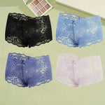 4Pcs Lace Sexy Lingerie Female Low-Waist Breathable Lingerie Hollow Out Comfortable Underpants Transparent Sexy Intimates S-XXL