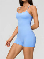 New Cross Back Yoga Jumpsuit Women Tight Sleeveless Hollow Out Sports One Piece Suit Butt-Lifting Shorts Fitness Bodysuits