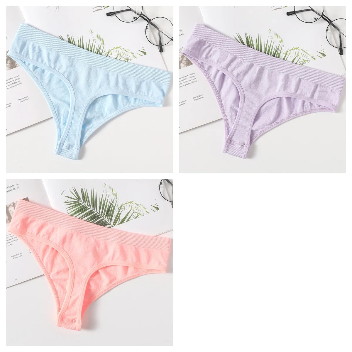 3Pcs/Set Thongs Women's G-String Sexy Female Seamless Underwear Breathable Panties Soft Sexy Lingerie Comfort Intimate