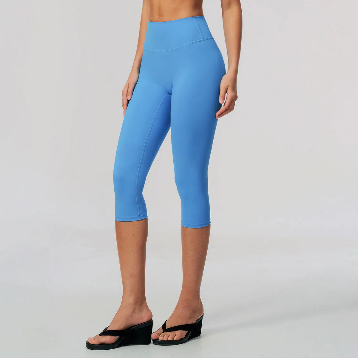 NCLAGEN Sport Leggings Women High Waist Yoga Capris Tight Slim Fit Mid Length Running Sports Pants For Outdoor Fitness Workout