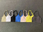 Women Fitness Sports Bra Halter Top High Support Push-up Open Back Gym Bra Shockproof Running Fitness Yoga Workout Underwear