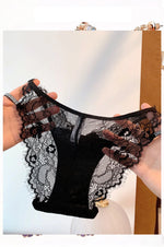 Rhinestones Girls Sexy G String Lace Panties Women Underwear Briefs Hollow Out Thong Transparent Lingerie Intimates