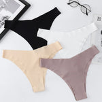 1Pc Ice Silk Panties Women Seamless Underwear Low V-Waist Briefs Breathable Quick-Drying Sports Brazilian Panties Underwear