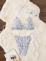 Sexy Print Strings Bikini 2025 Women Swimsuit Female Swimwear Thong Bikinis Set Brazilian Beach Wear Bathing Suit Biquini Swim