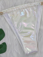 Wrap Around Halter Metal Chains Bikinis 2025 Diamond Bikini Women Swimsuit Female Swimwear Two Pieces Bikini set Bathing Suit