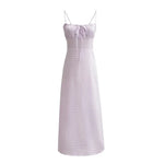 Foridol Spaghetti Strap Tie Up Plaid Dress Women Summer Beach Midi Sundress Strapless Retro Pink Short Vestidos Female Dress
