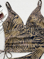 New Leopard Tankini V Neck Bikini Female Swimsuit Women Swimwear Two-pieces Bikini set Brazilian Bather Bathing Suit Swim Lady