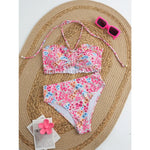 Sexy Flower Bikini 2025 Women Swimsuit Two Piece Swimwear Female Thong Bikinis Set Swimming for Bathing Suits Brazilian Biquini